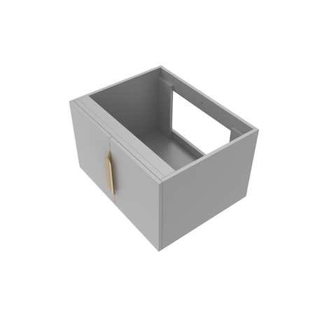 Castello Usa Alpine 24-inch Gray Vanity Base with Gold Handle CB-MC-24G-GLD-VBO